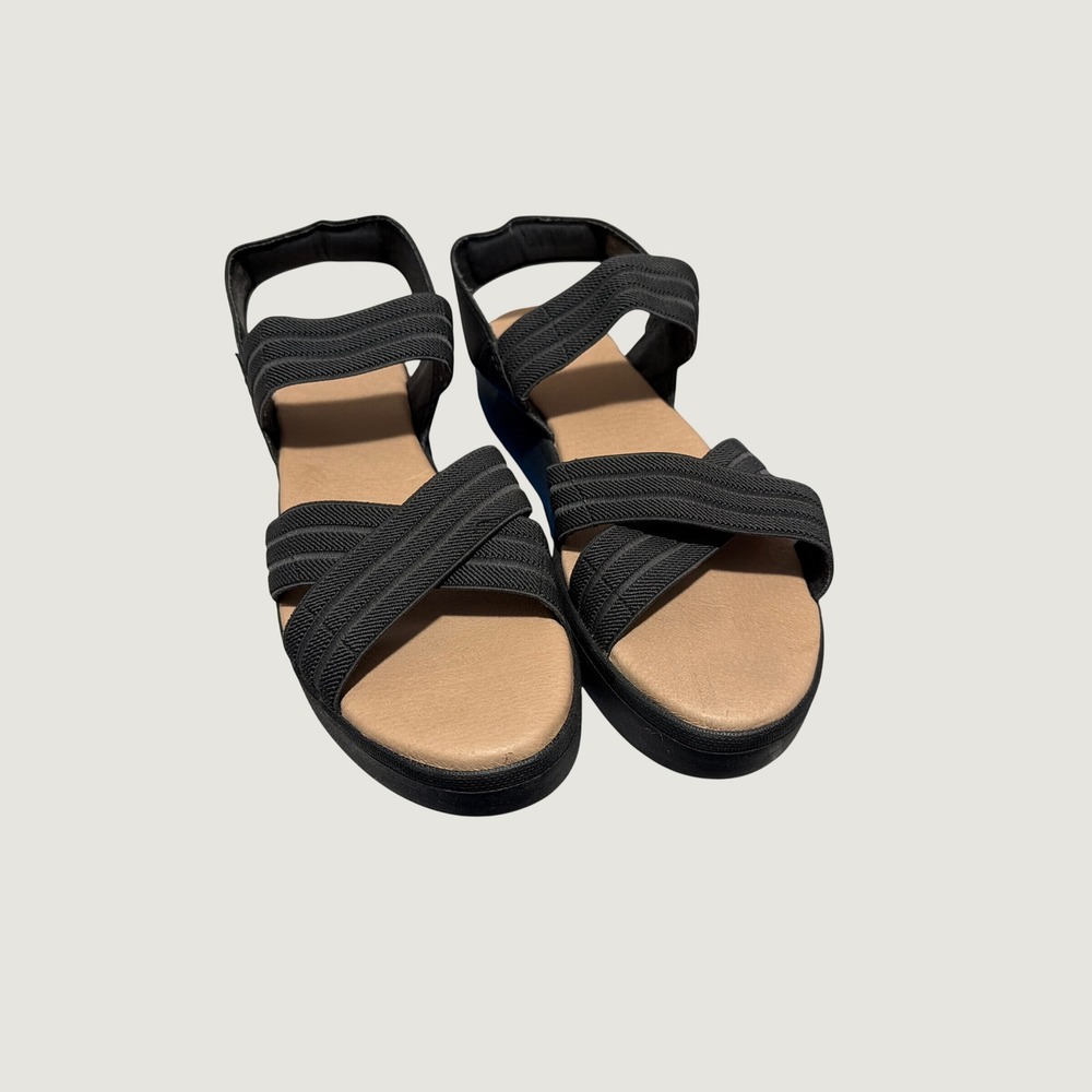 Sperry Bayou Flatform Sandal Black Plushstep Womens‎ 10 M STS8273